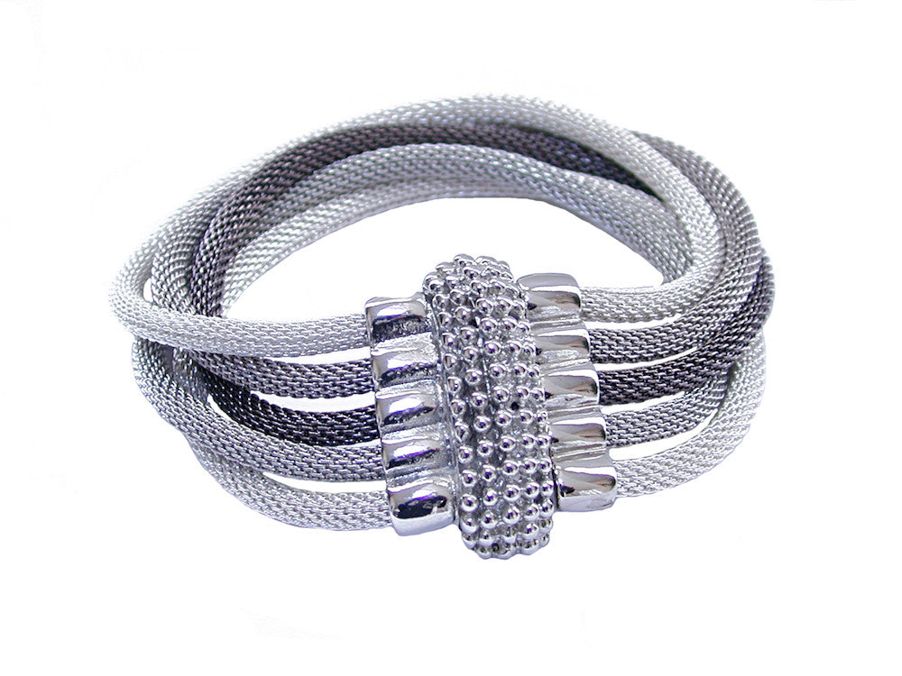 5-Strand Mesh Bracelet with Textured Magnetic Clasp | Erica Zap Designs