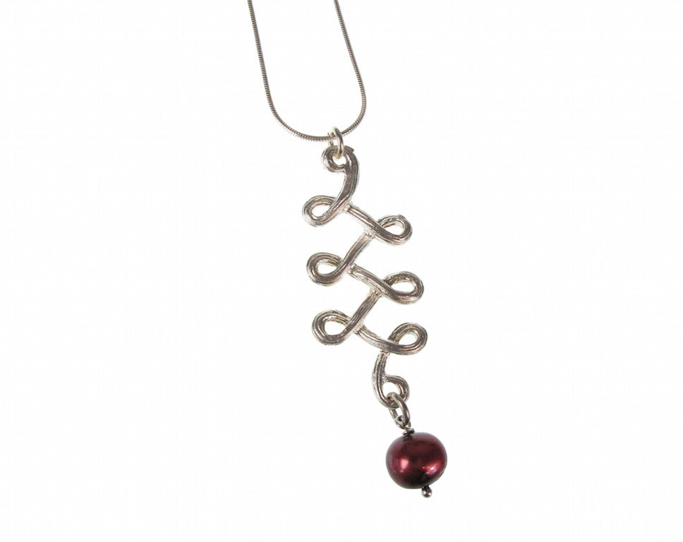Swirling Sterling Vine Pearl Pendant | Erica Zap Designs