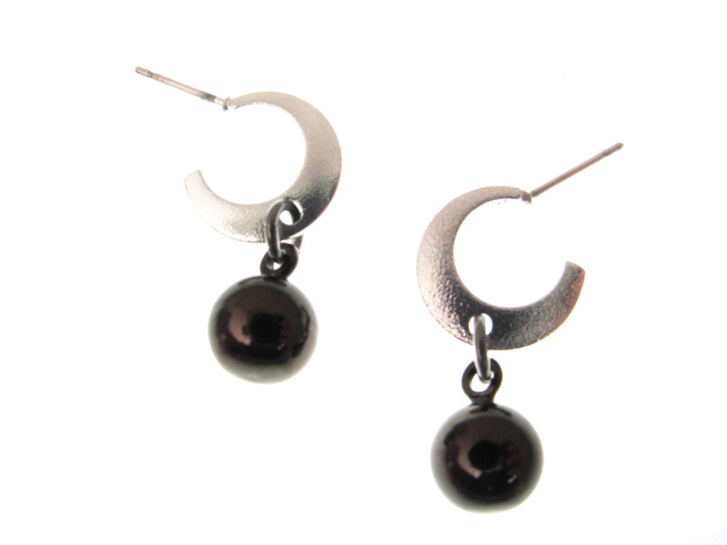 Crescent Hoop & Ball Earrings | Erica Zap Designs