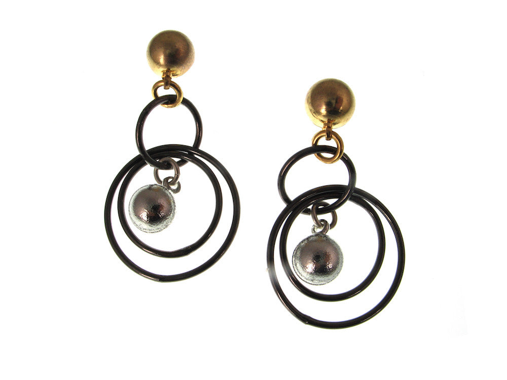 Triple Hoop Ball Earrings Erica Zap Designs