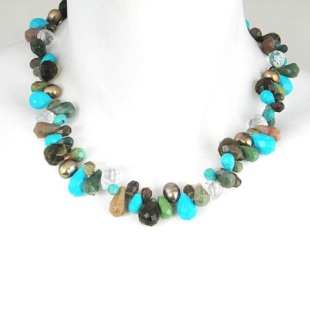 Briolette Stone Necklace | Turquoise Mix | Erica Zap Designs