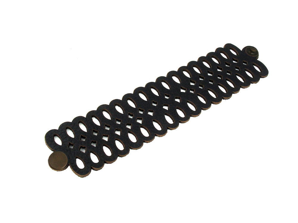 Laser Cut Leather Bracelet | Infinity Loop Pattern | Erica Zap Designs