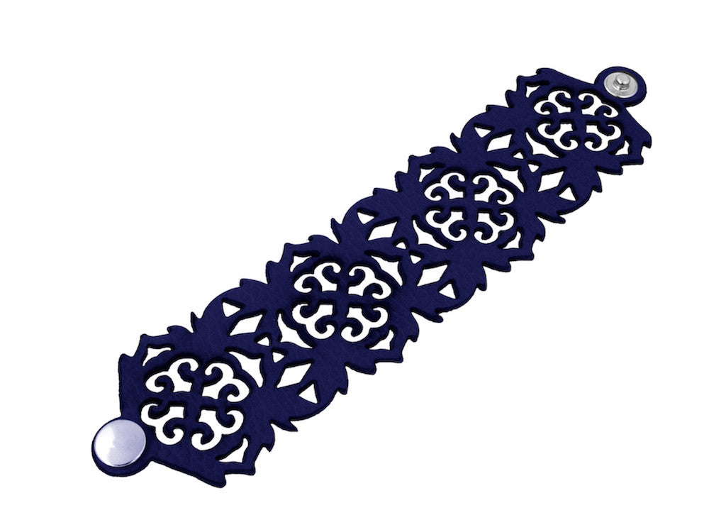 Laser Cut Leather Bracelet | Oak Pattern | Erica Zap Designs