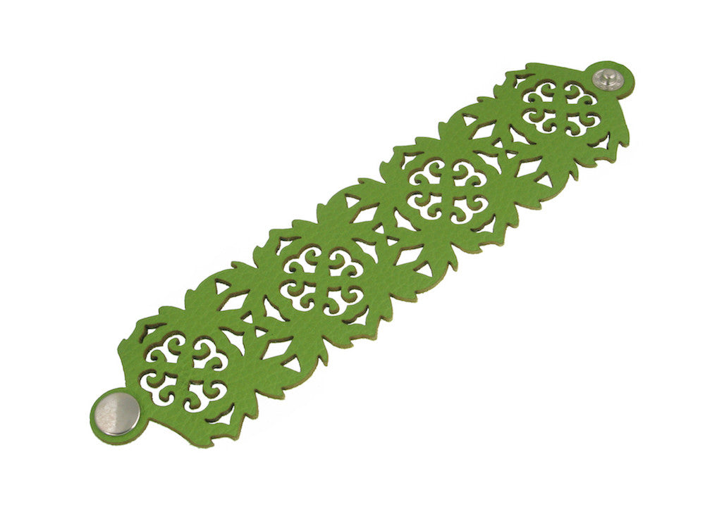 Laser Cut Leather Bracelet | Oak Pattern | Erica Zap Designs