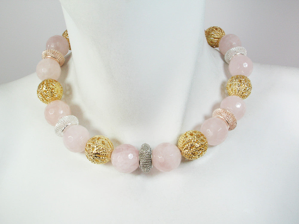 Stone & Mesh Orb Necklace | Erica Zap Designs