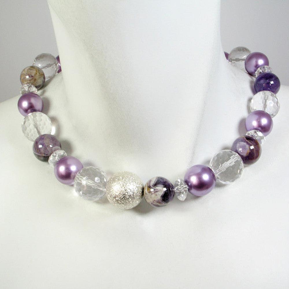 Stone Ball Necklace | Amethyst Mix | Erica Zap Designs