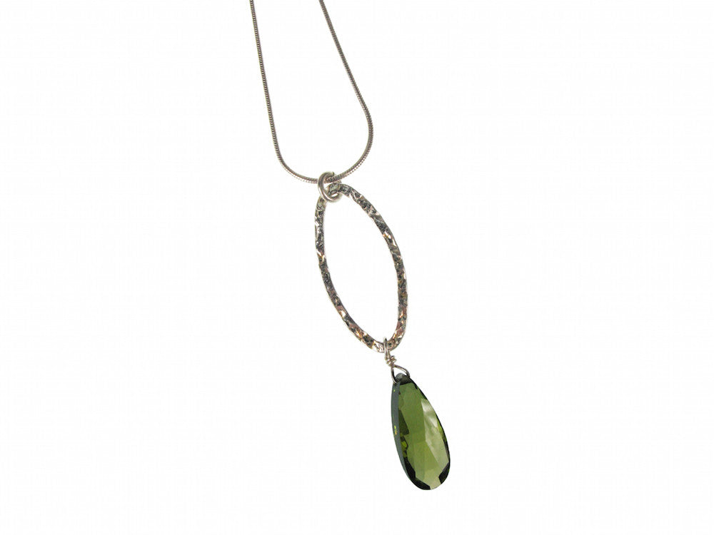 Sterling Oval & Crystal Pendant | Erica Zap Designs
