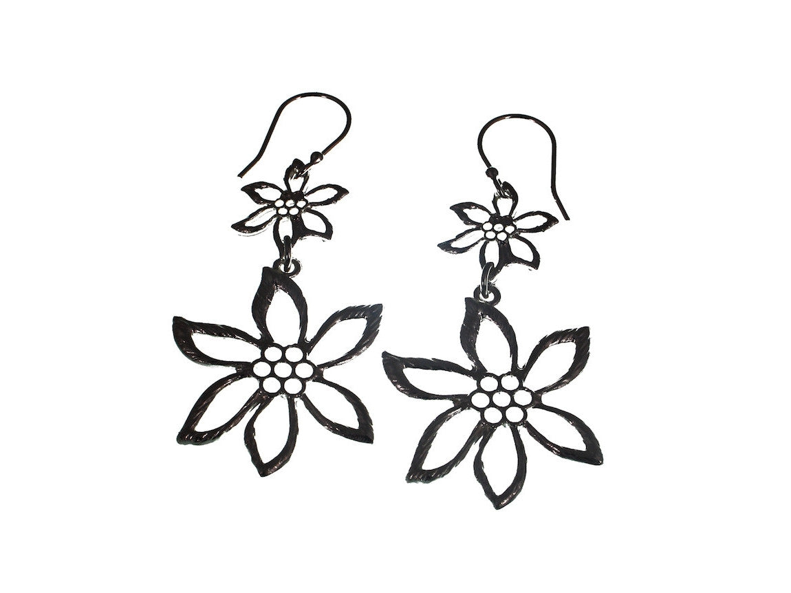 Double Sterling Flower Earrings | Erica Zap Designs