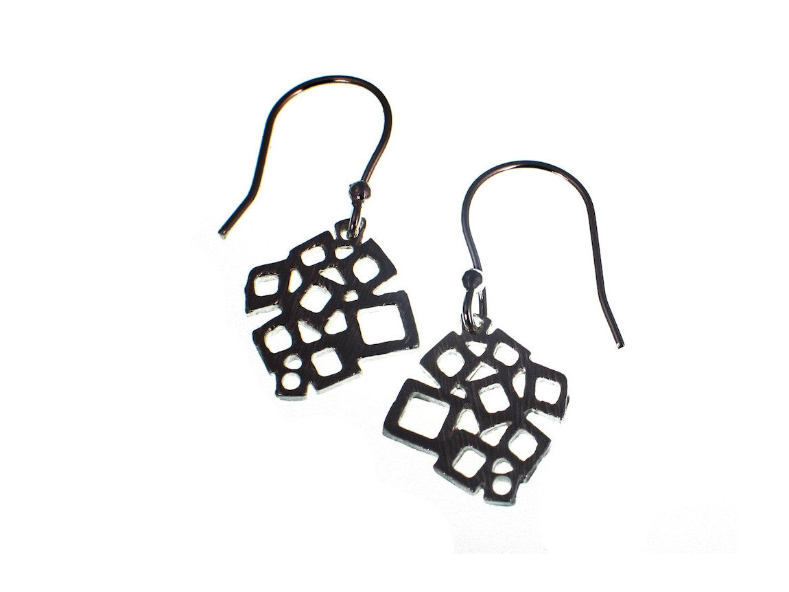 Geometric Square Pattern Sterling Earrings | Erica Zap Designs