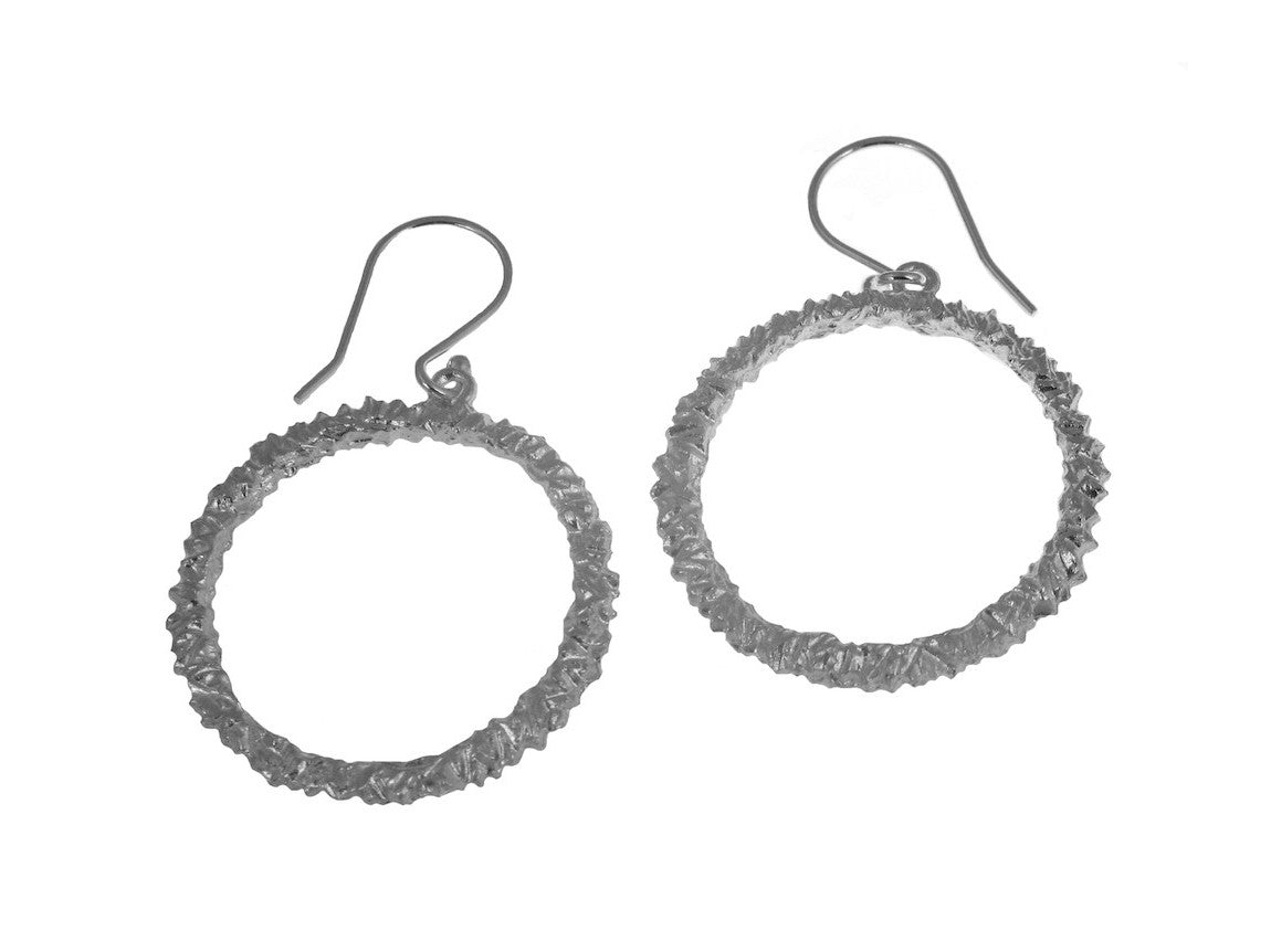 Textured Sterling Hoop Earrings | Erica Zap Designs
