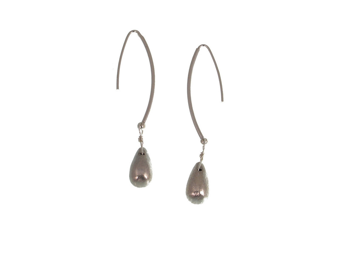 Teardrop on Long Wire Sterling Earrings | Erica Zap Designs