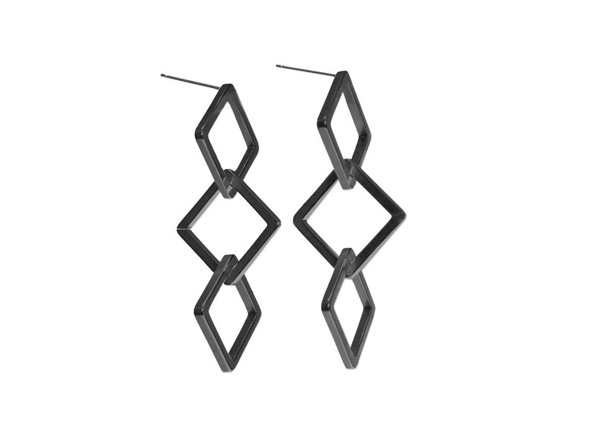 Triple Square Sterling Earrings | Erica Zap Designs