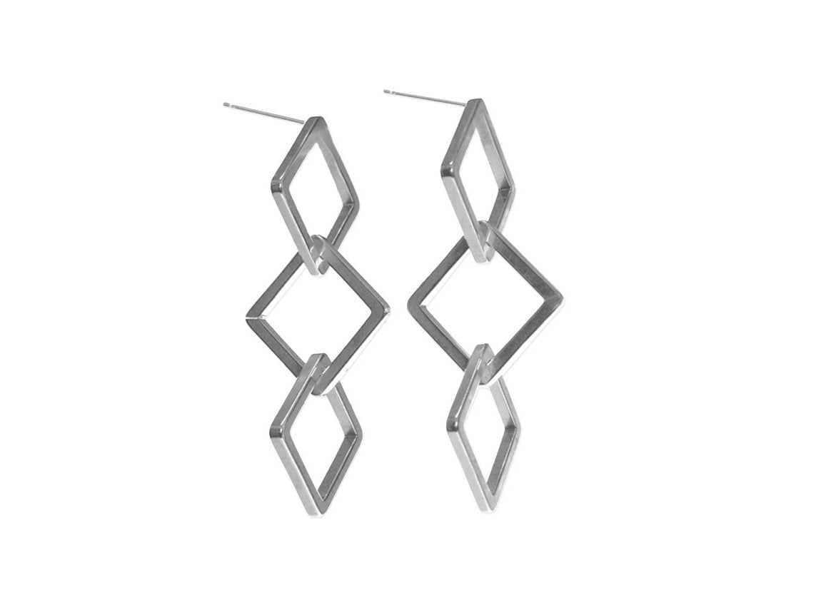 Triple Square Sterling Earrings | Erica Zap Designs