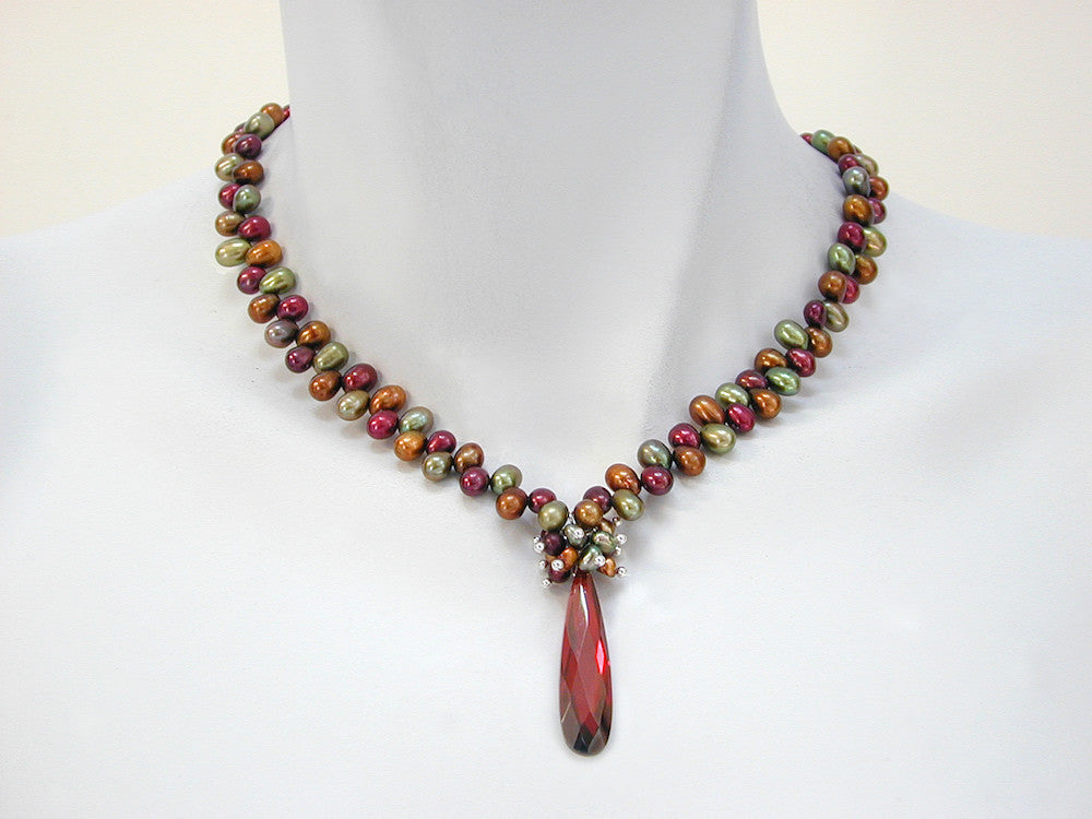 Crystal Drop Pearl Necklace | Erica Zap Designs