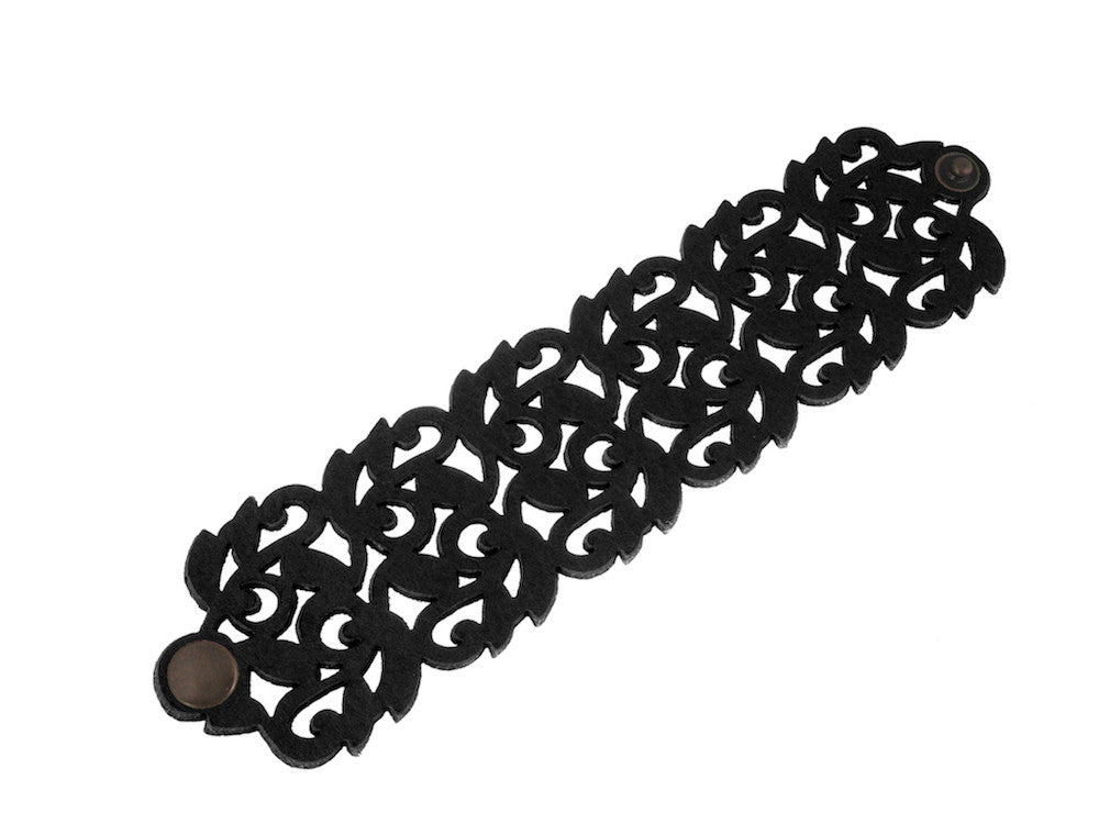 Laser Cut Leather Bracelet | Double Vine Pattern | Erica Zap Designs