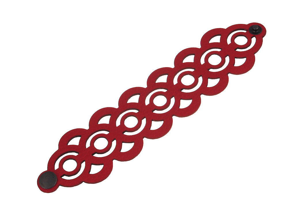 Laser Cut Leather Bracelet | Geometric Circle Pattern | Erica Zap Designs