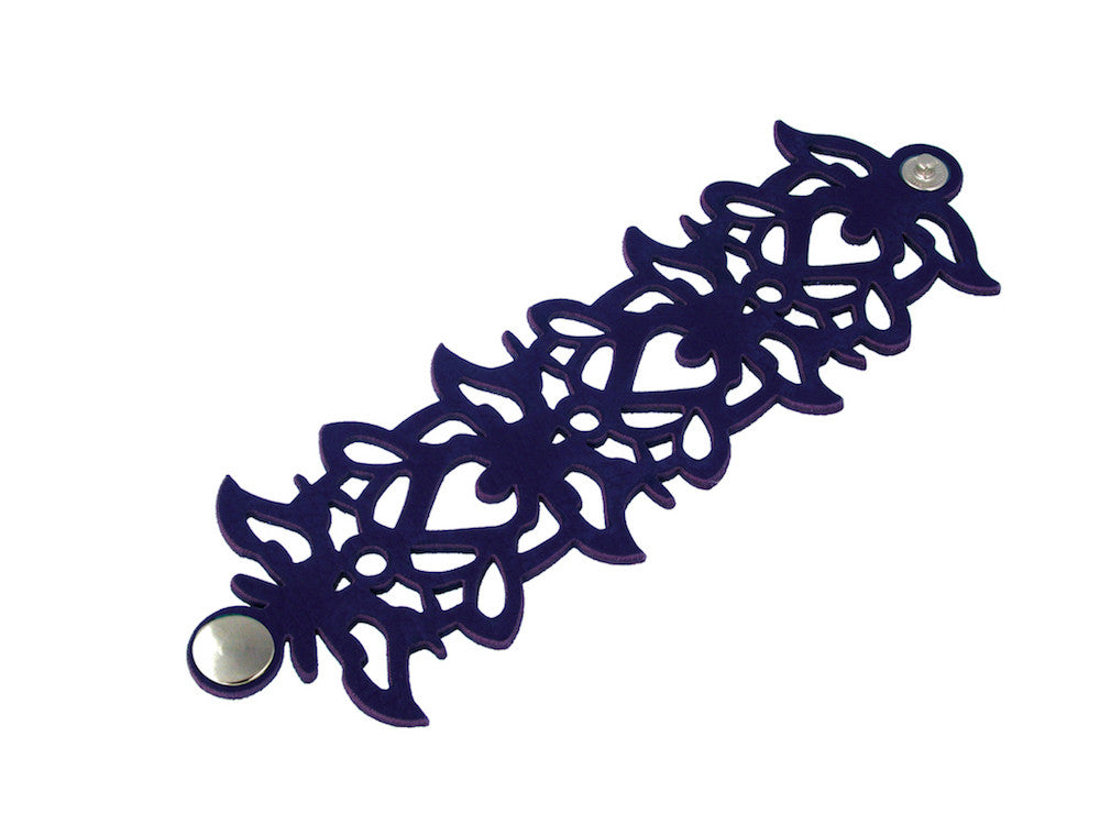 Laser Cut Leather Bracelet | Triple Lotus Pattern | Erica Zap Designs