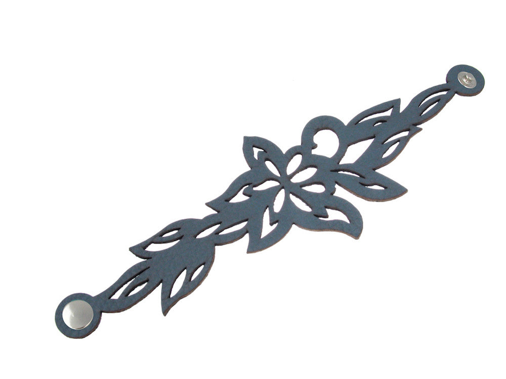 Laser Cut Leather Bracelet | Large Lotus | Erica Zap Designs