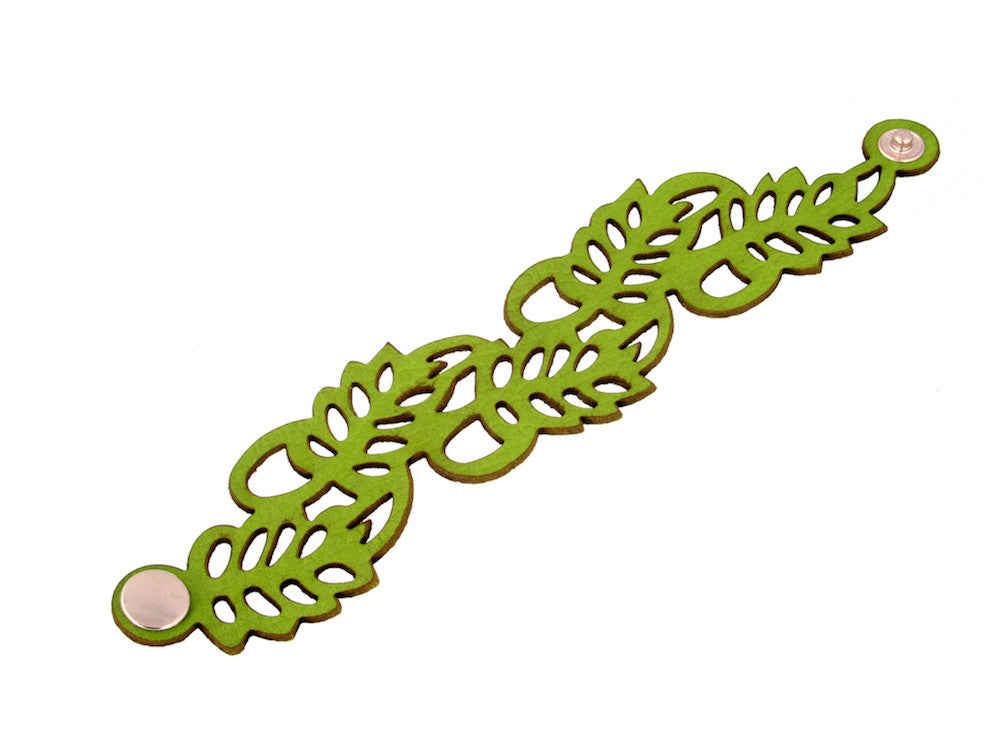 Laser Cut Leather Bracelet | Fern Pattern | Erica Zap Designs