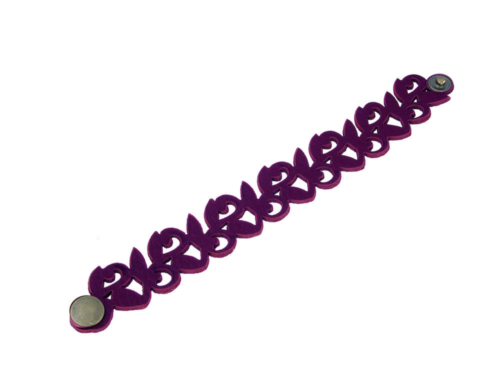 Laser Cut Leather Bracelet | Thin Swirling Vine | Erica Zap Designs