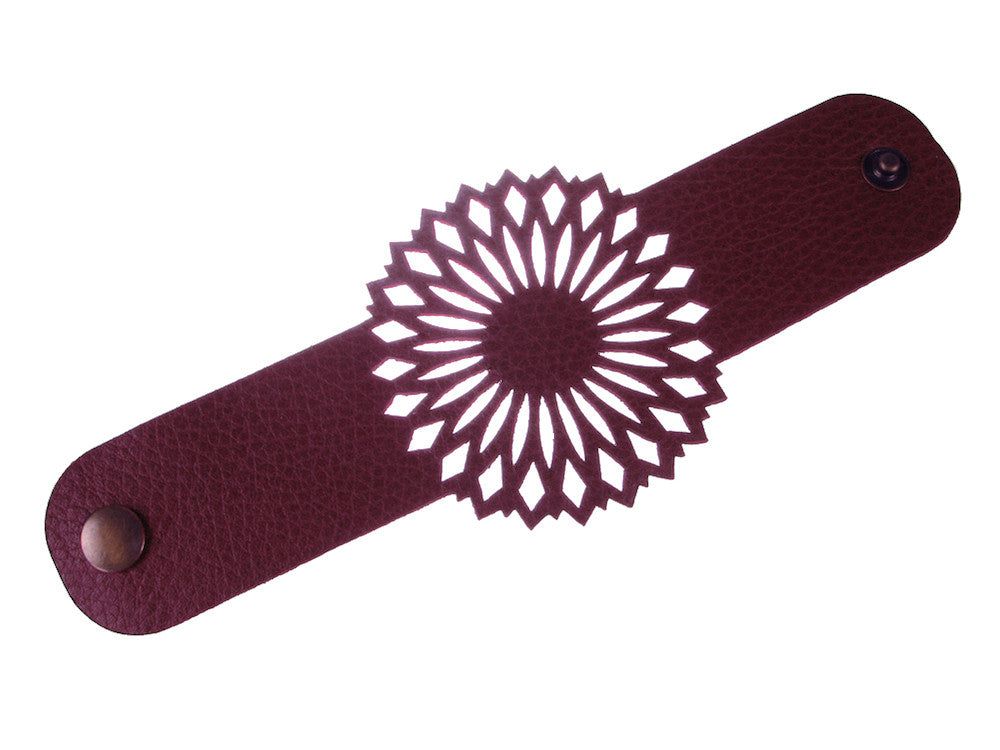 Laser Cut Leather Bracelet | Mandala Inspired Pattern | Erica Zap Designs