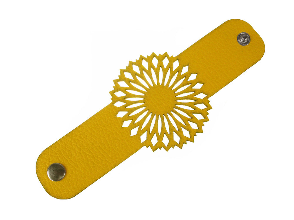 Laser Cut Leather Bracelet | Mandala Inspired Pattern | Erica Zap Designs