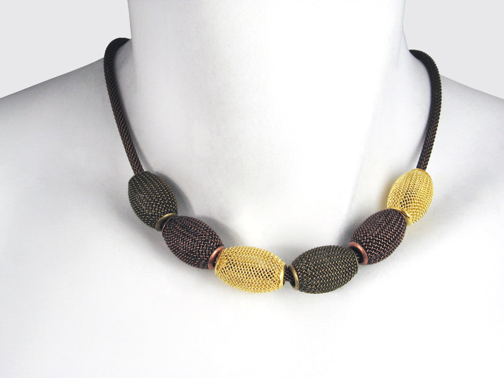 Small Oval Mesh Bead Necklace | Erica Zap Designs