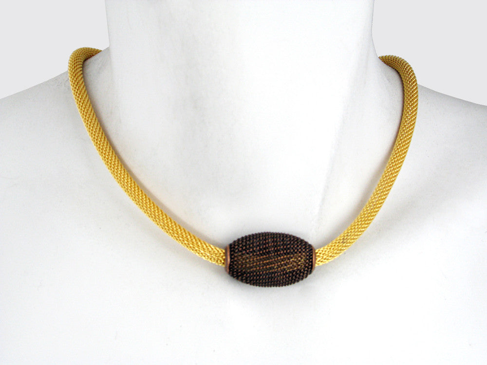 Oval Mesh Bead on Thick Mesh Strand Necklace | Erica Zap Designs