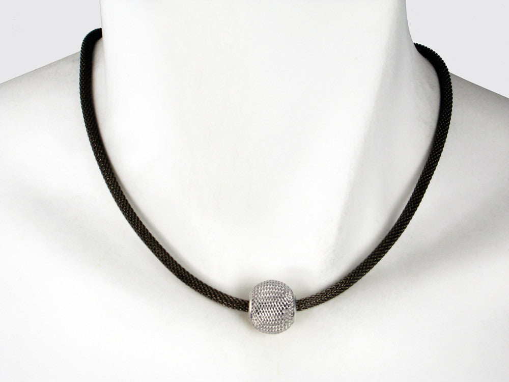 Round Mesh Bead on Thin Mesh Strand Necklace | Erica Zap Designs