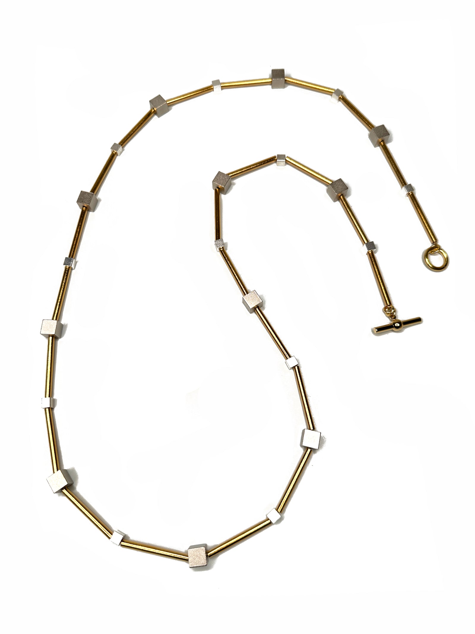 Long Tubes and Cubes Geometric Necklace | Erica Zap Designs