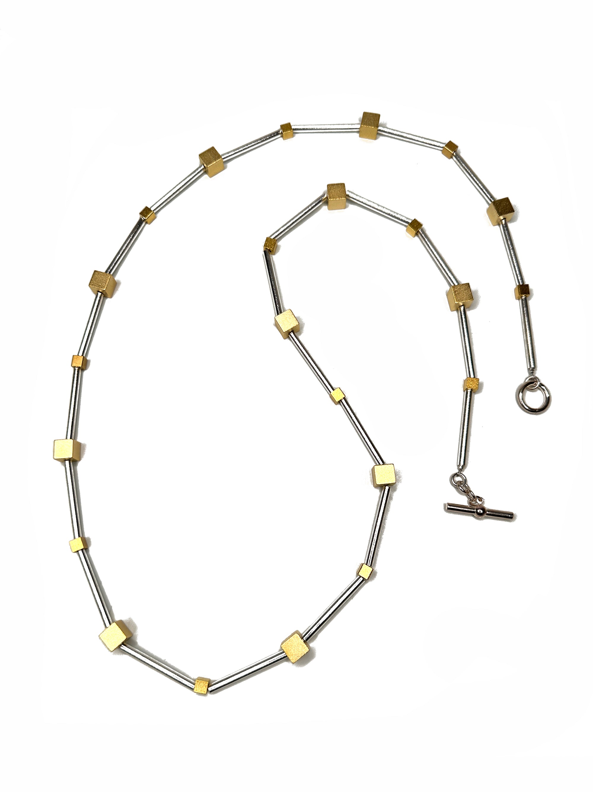 Long Tubes and Cubes Geometric Necklace | Erica Zap Designs