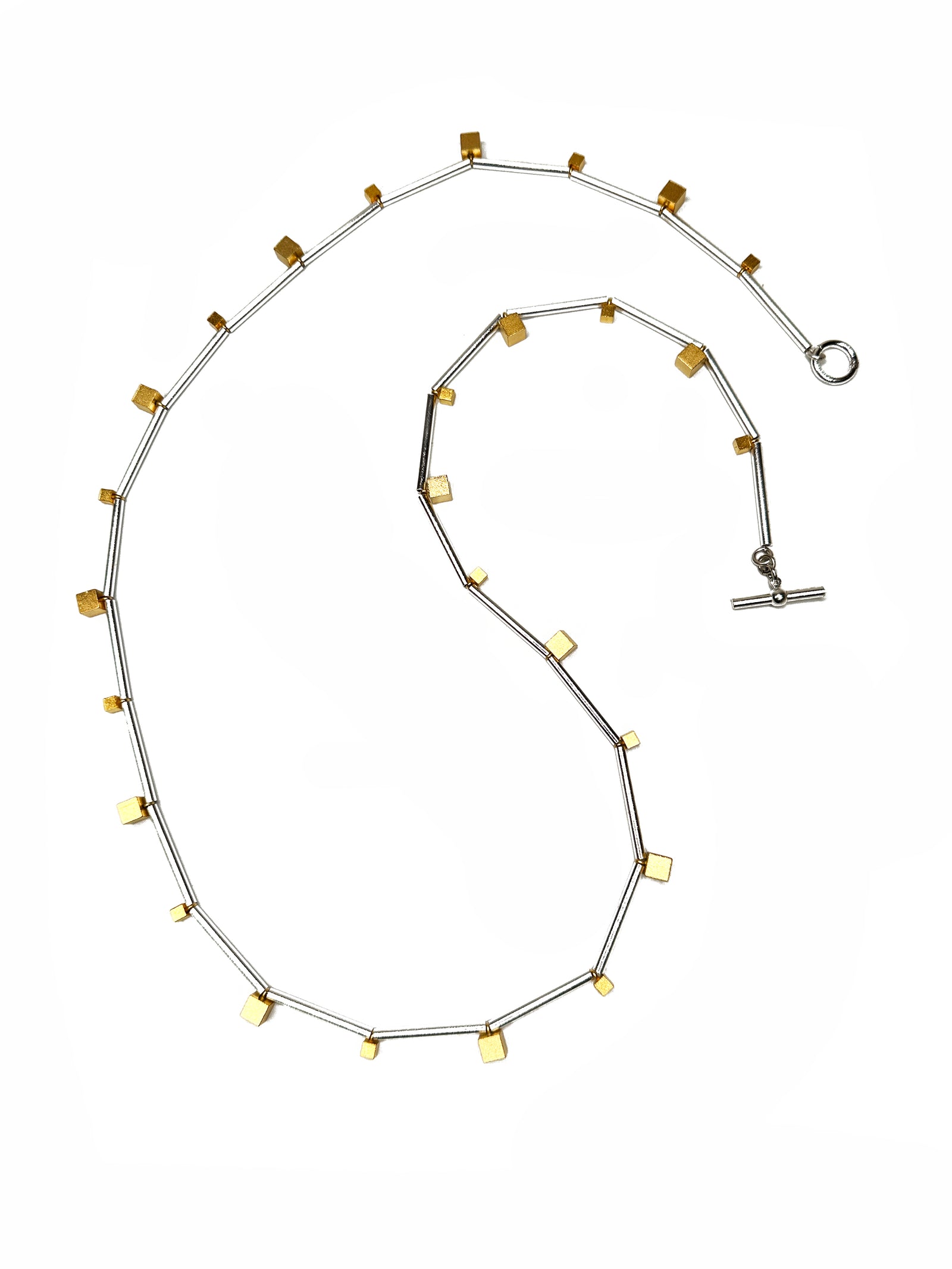 Long Tubes and Cubes Geometric Necklace | Erica Zap Designs