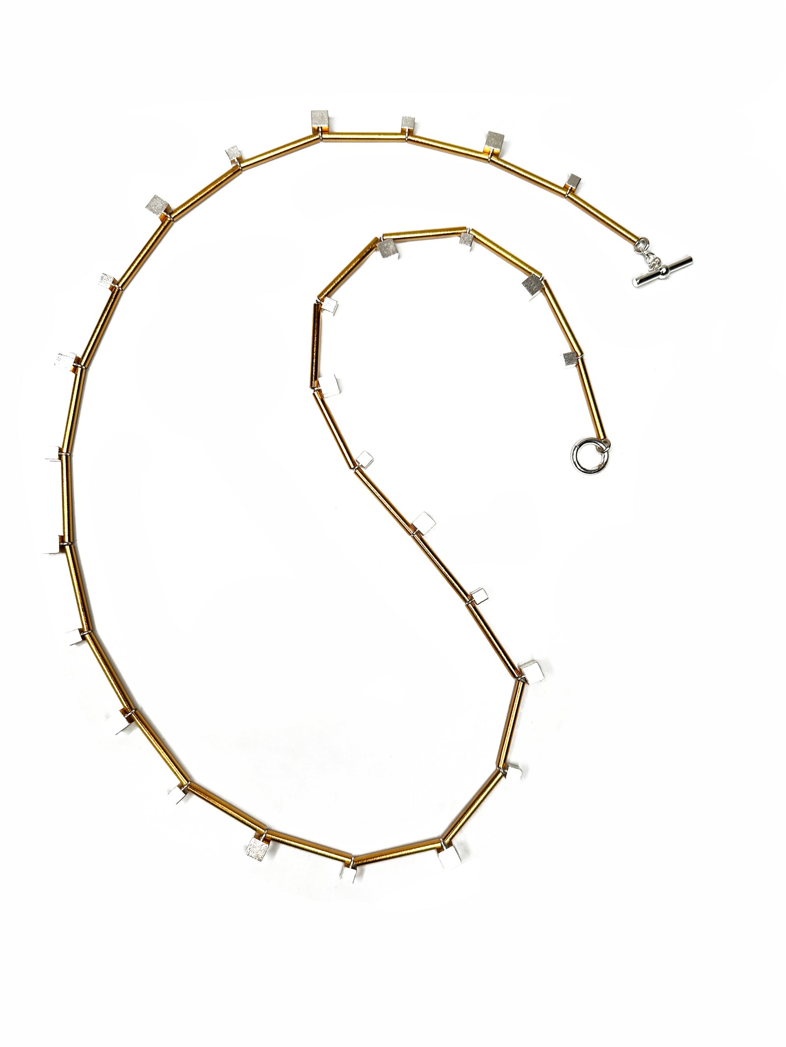 Long Tubes and Cubes Geometric Necklace | Erica Zap Designs