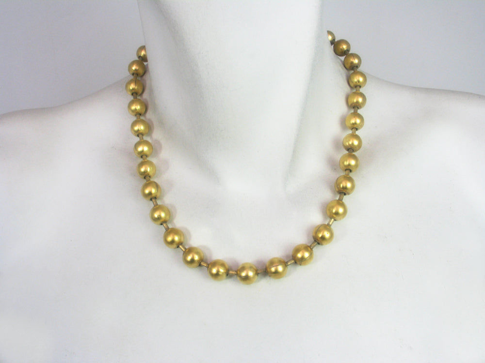 Pyrite + 18k Beaded Necklace - KESTREL