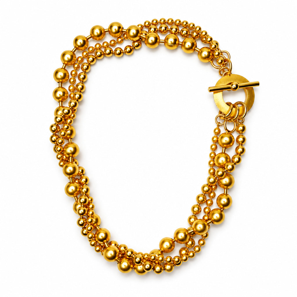 3-Strand Bead Chain Necklace