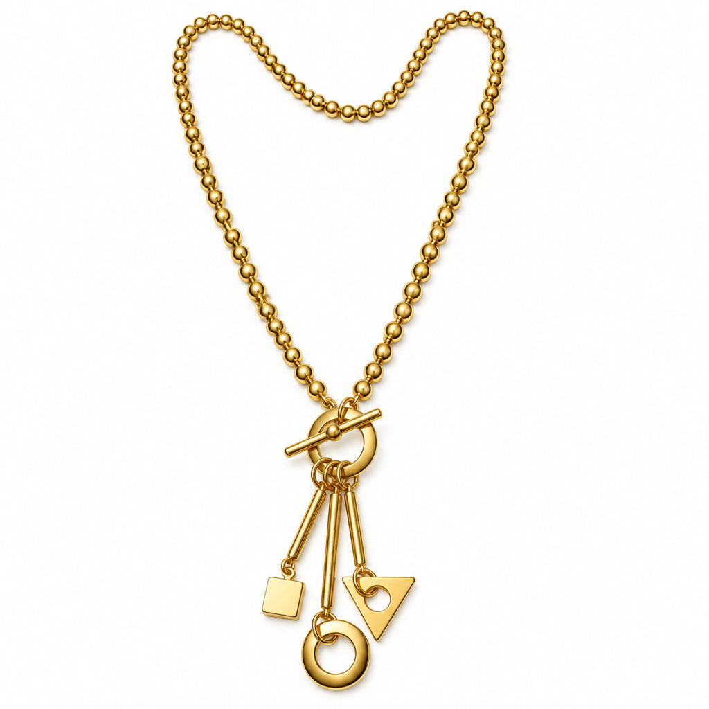 Geometric Drop Bead Chain Necklace | Erica Zap Designs