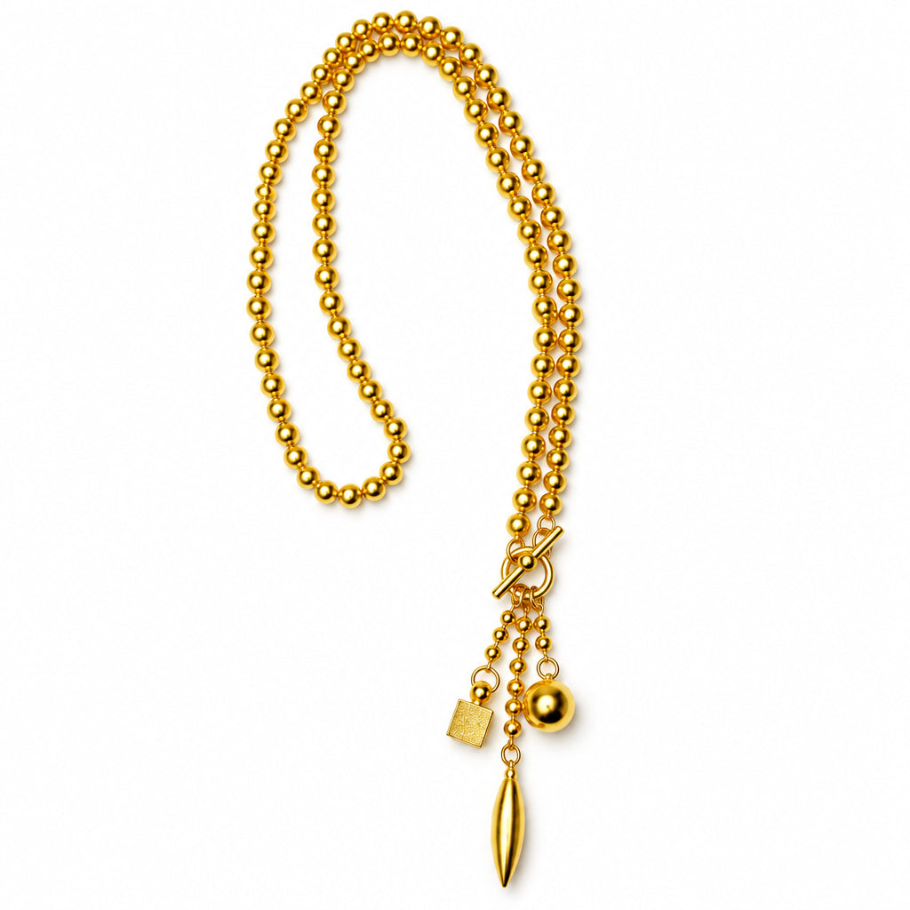 Geometric Drop Bead Chain Necklace | Erica Zap Designs
