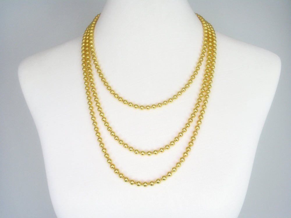 3-Strand Bead Chain Necklace Gold | ERICA ZAP DESIGNS