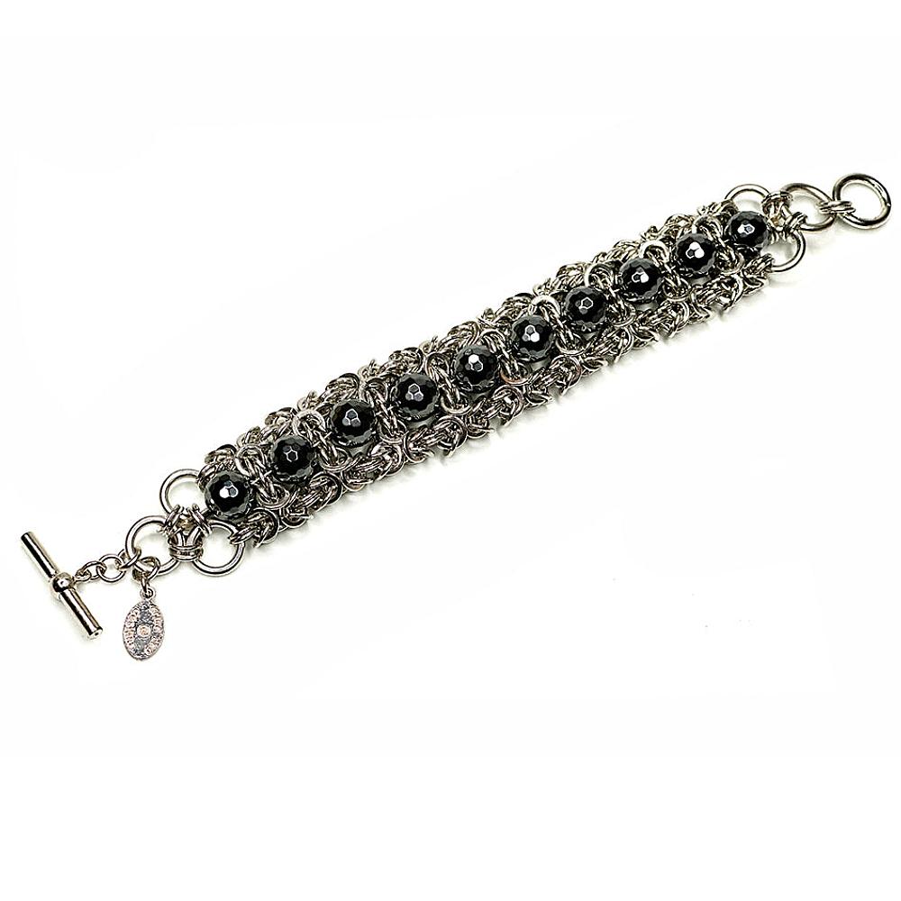 Byzantine Link Bracelet With Crystal | Erica Zap Designs