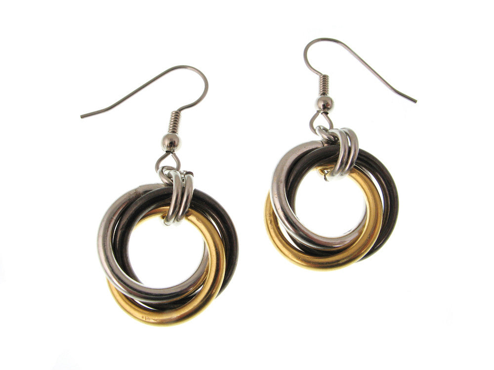 Tri-Tone Metal Knot Earrings | Erica Zap Designs