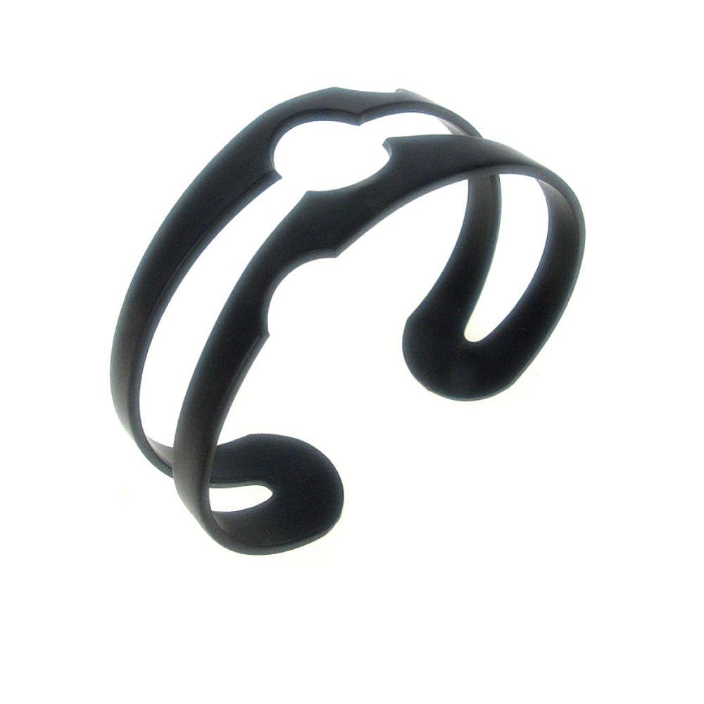 Center Circle Black Open Cuff Bracelet | Erica Zap Designs