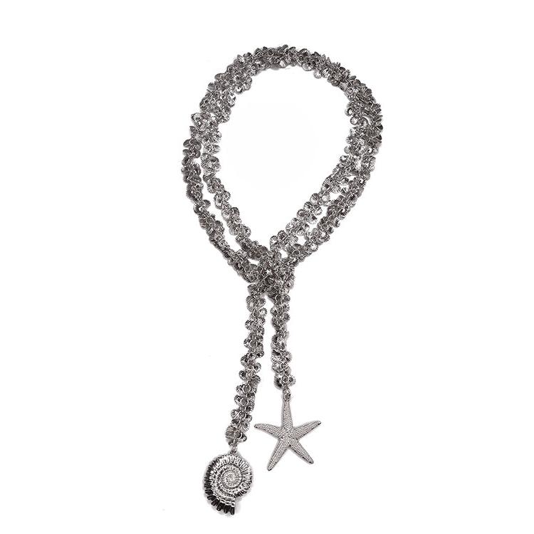 Rhodium Shell Chain Necklace | Erica Zap Designs