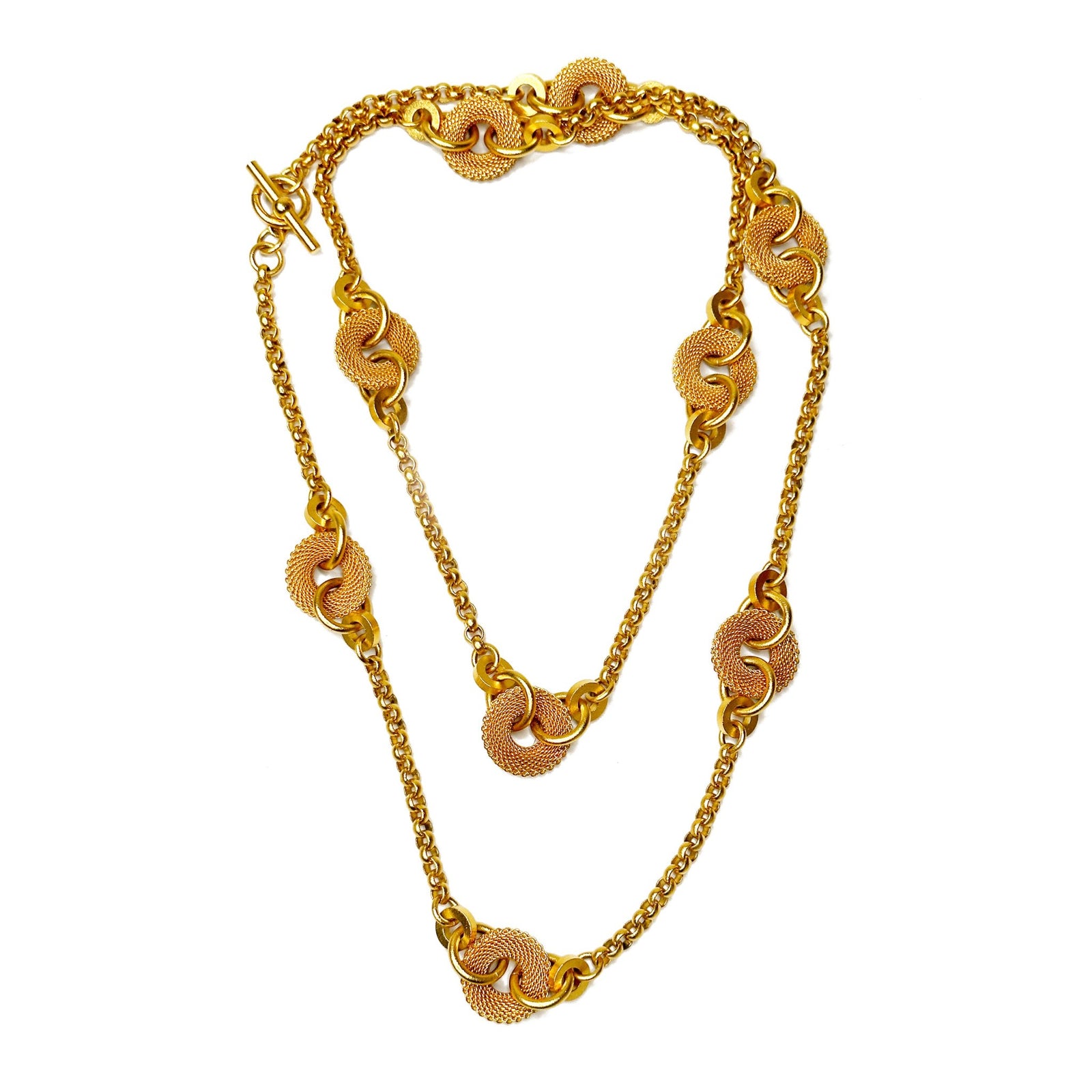 Long Chain Necklace with Mesh Circles | Erica Zap Designs