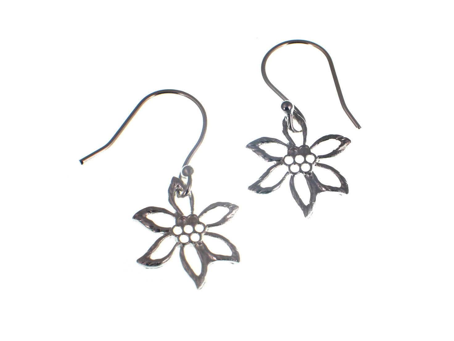 Small Sterling Flower Earrings | Erica Zap Designs
