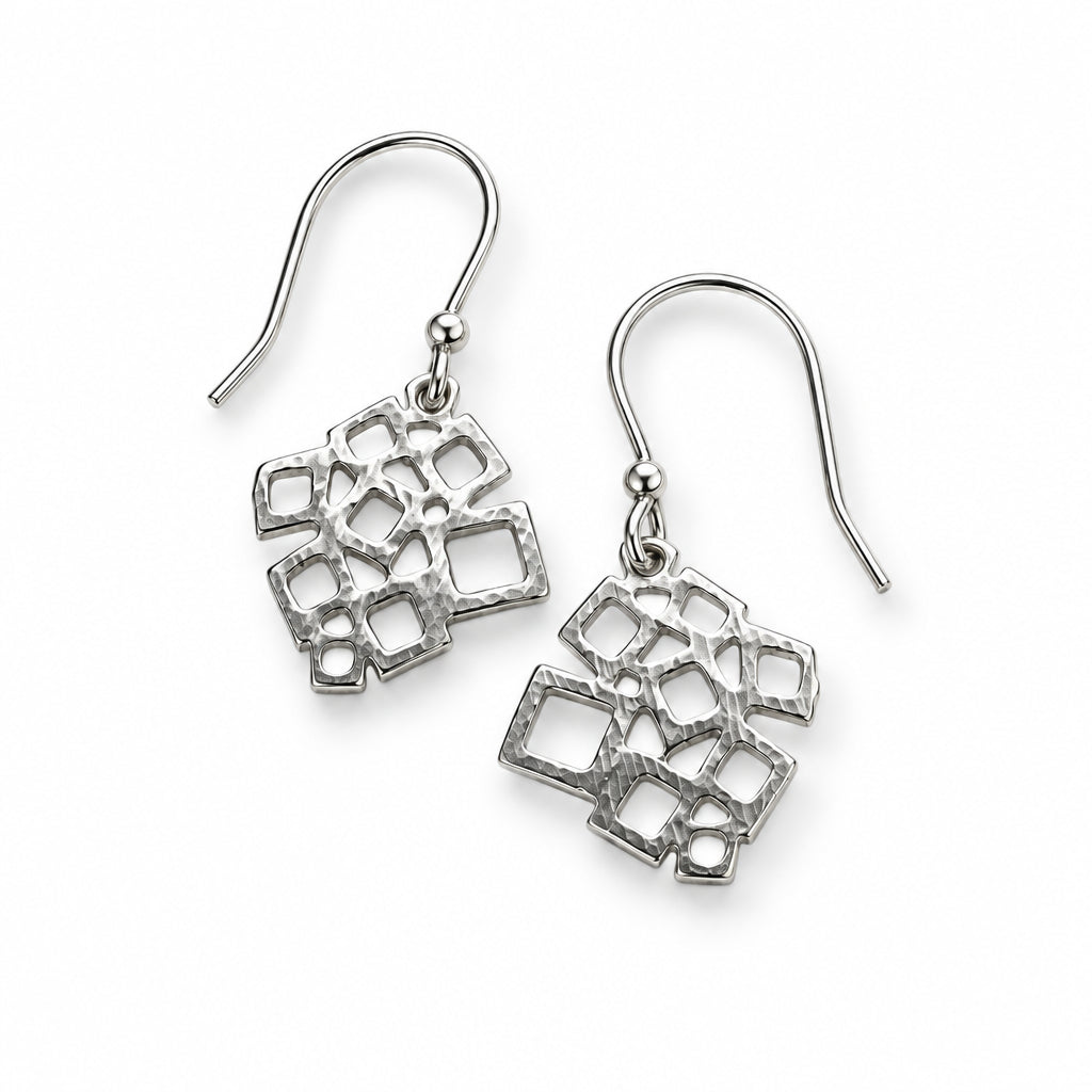 Geometric Square Pattern Sterling Earrings | Erica Zap Designs