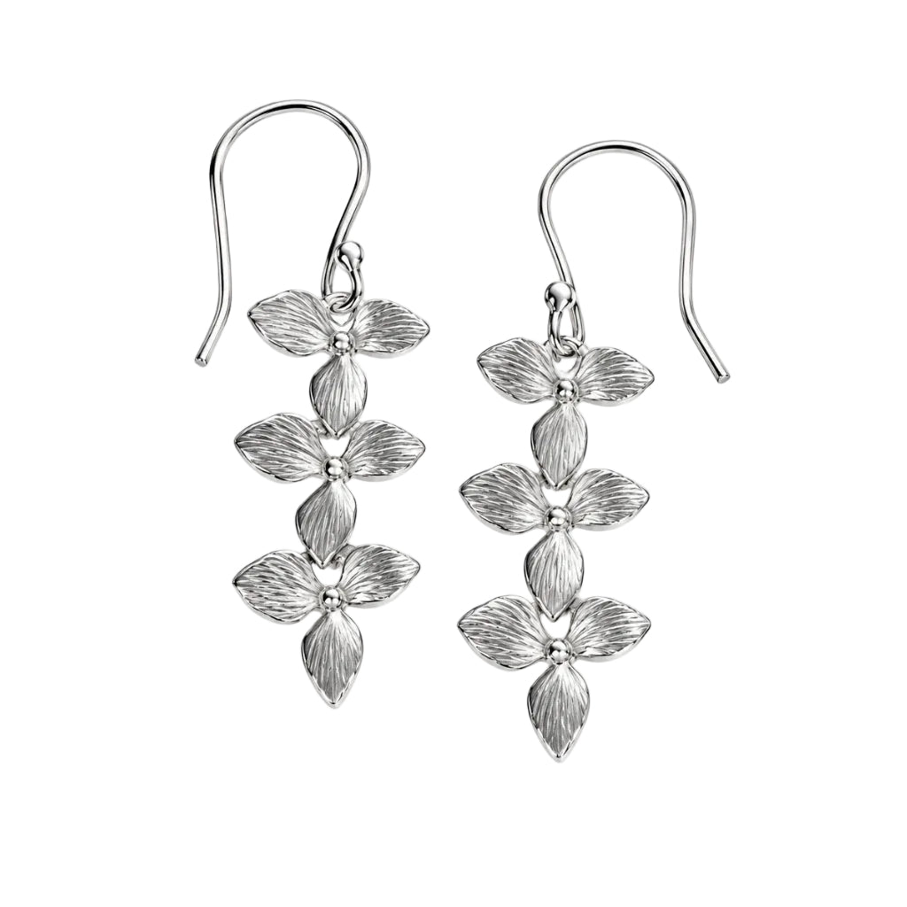 Triple Sterling Leaf Earrings | Erica Zap Designs