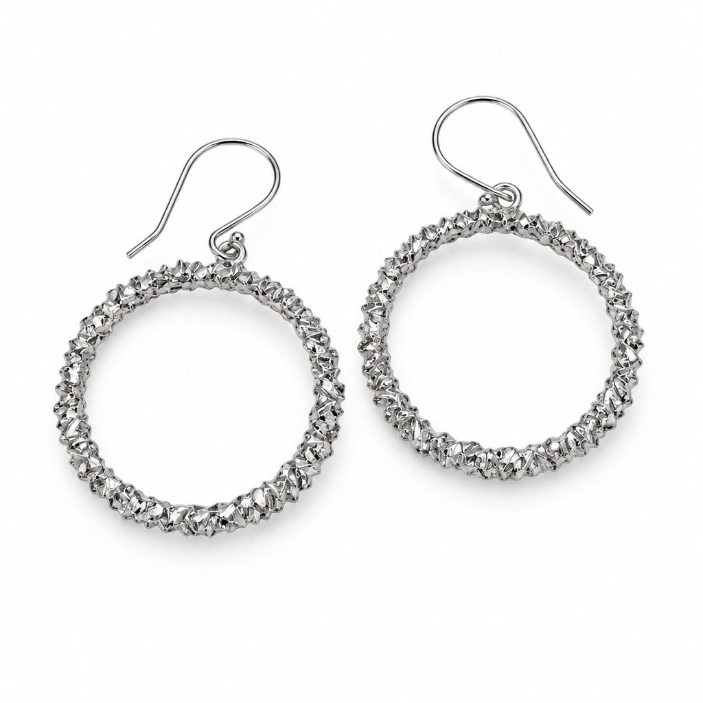 Textured Sterling Hoop Earrings | Erica Zap Designs