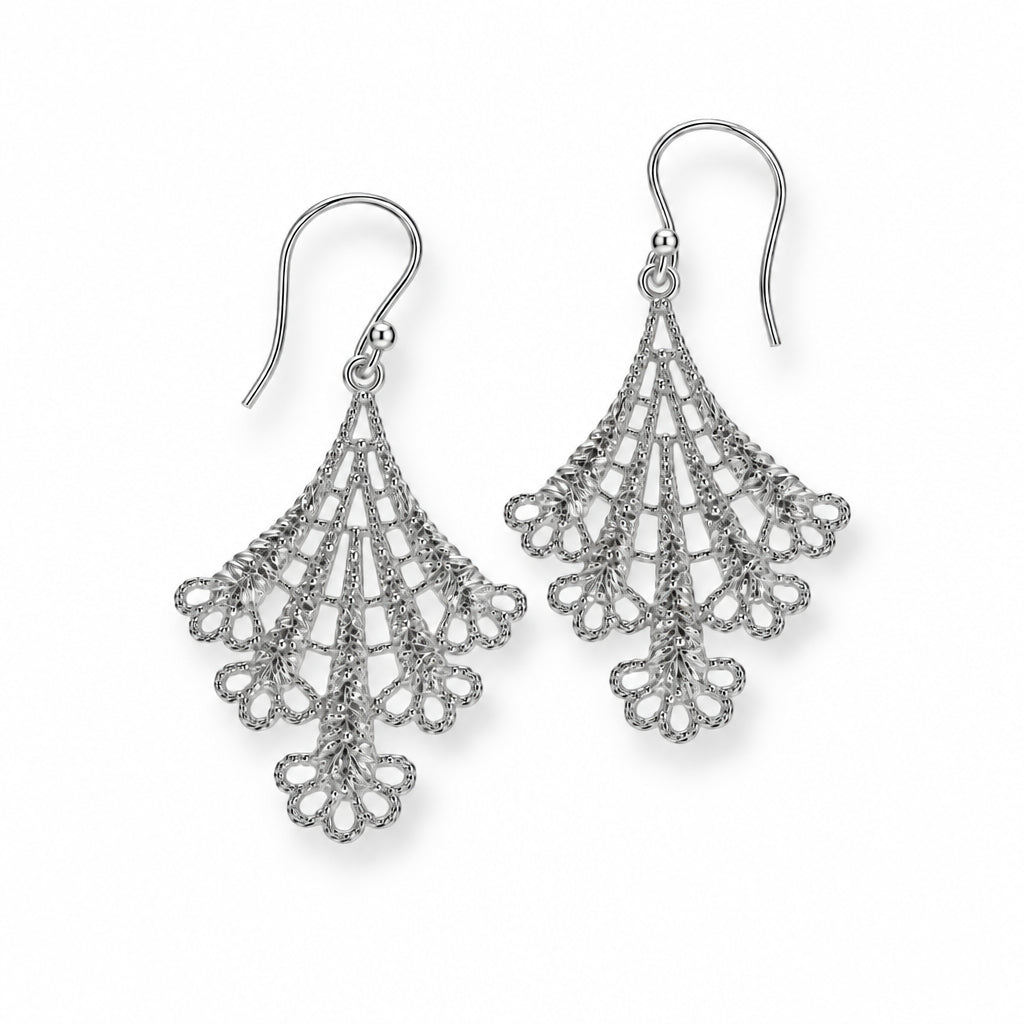 Sterling Lace Triangle Earrings | Erica Zap Designs