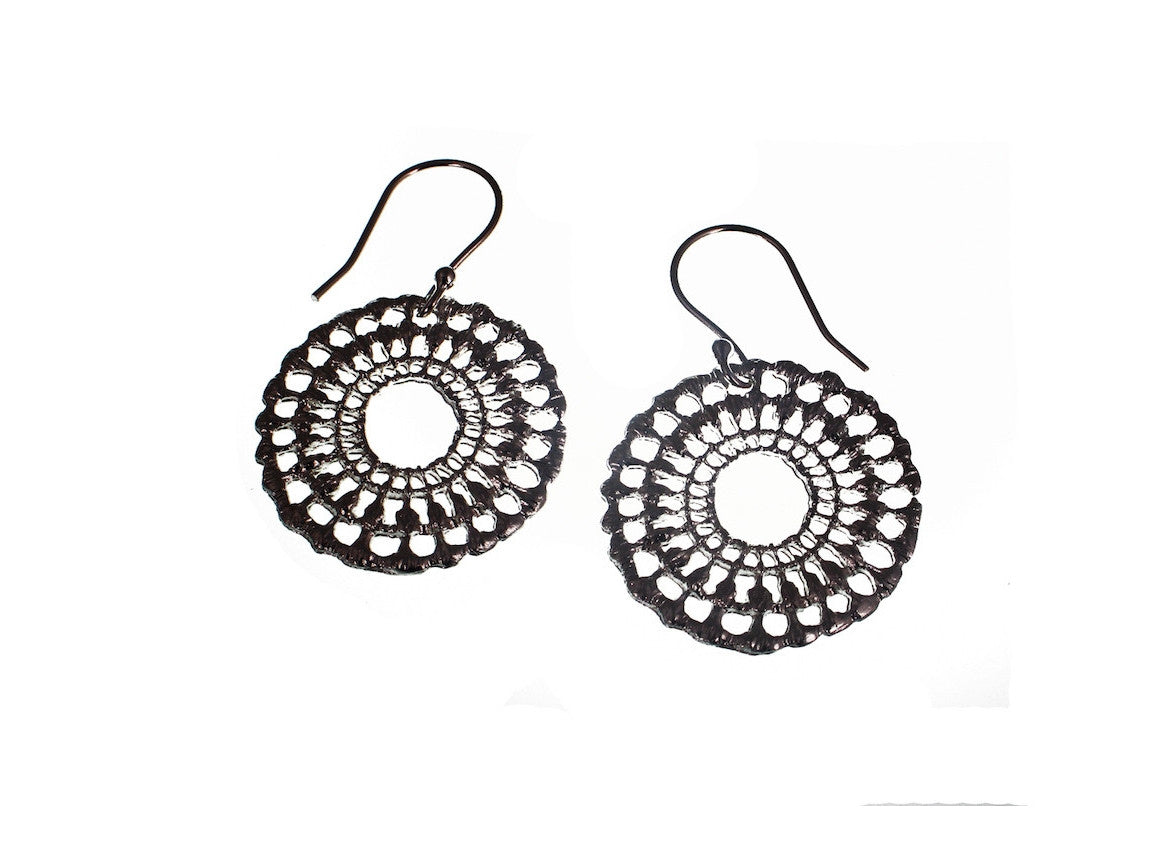 Lace Circle Sterling Earrings | Erica Zap Designs