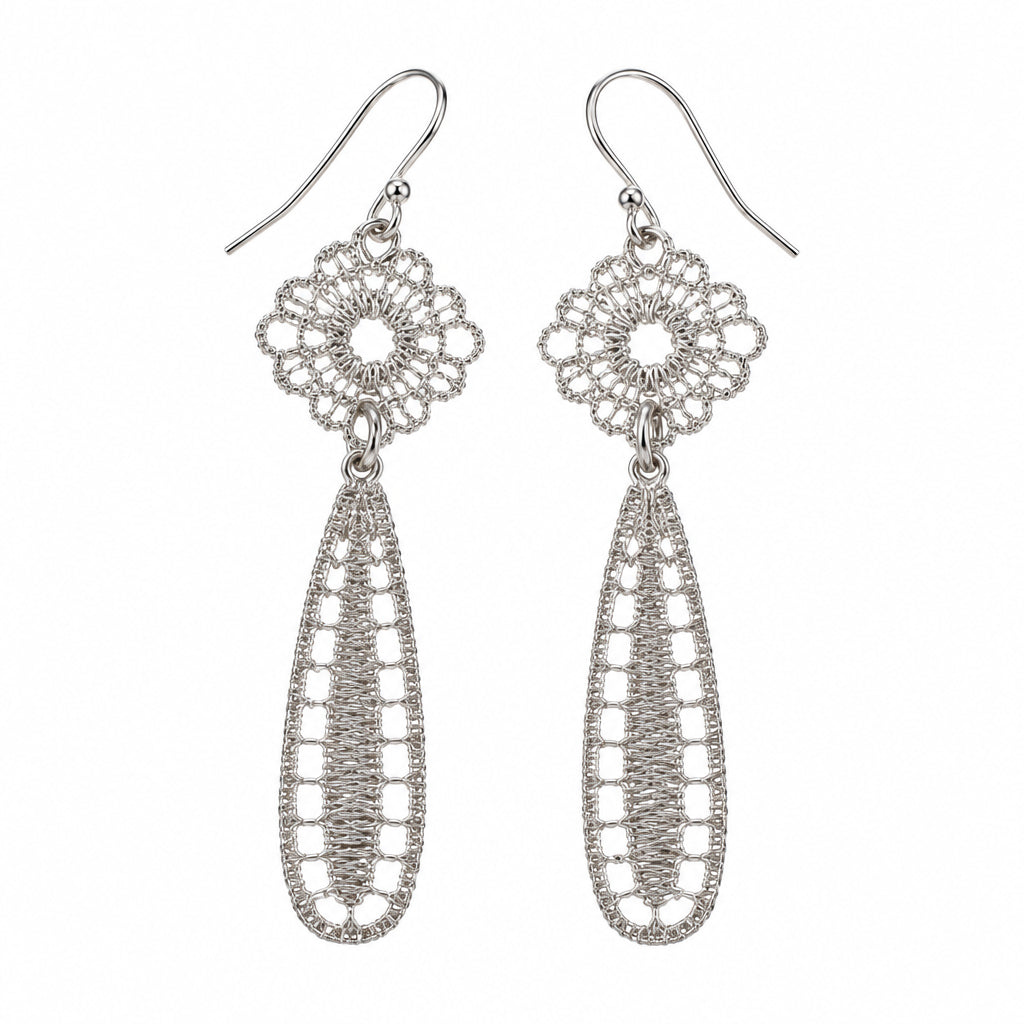 Lace Teardrop Sterling Earrings | Erica Zap Designs